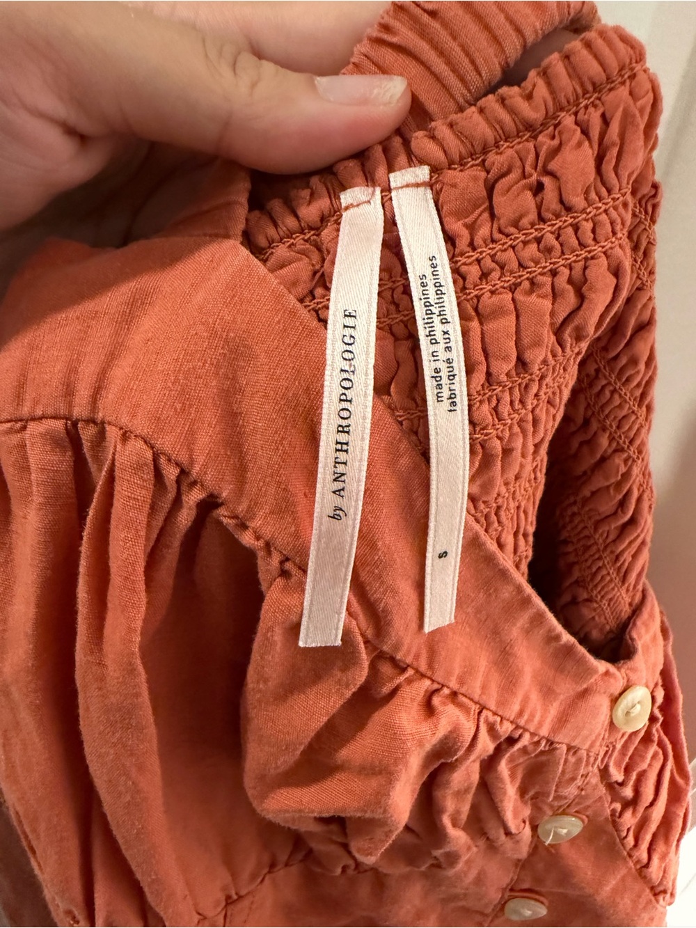 Anthropologie Off The Shoulder Linen Mini Dress in Canyon Pink/Orange - Picture 6 of 11